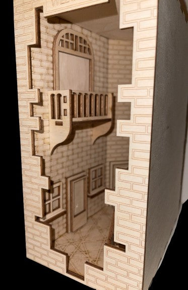 3D City Street Book Nook Laser Cut Out Unfinished Wood NOOK1