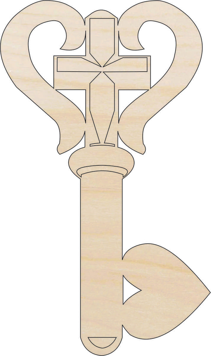 Key - Laser Cut Out Unfinished Wood Craft Shape KEY37 Key - Laser Cut Out Unfinished Wood Craft Shape KEY37