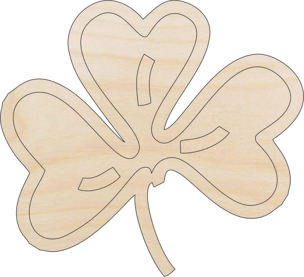 Leaf Clover - Laser Cut Out Unfinished Wood Craft Shape LEF4 Leaf Clover - Laser Cut Out Unfinished Wood Craft Shape LEF4