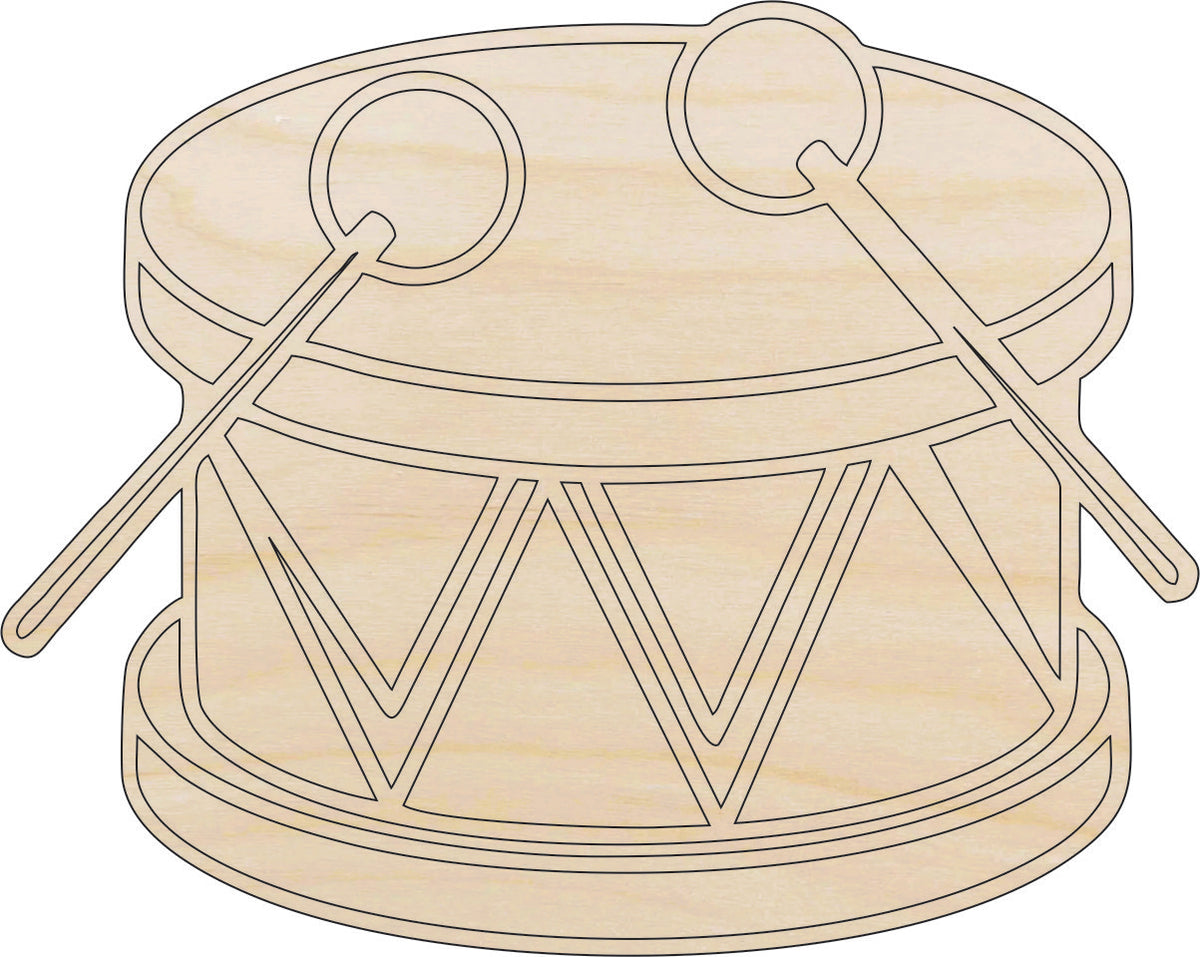 Music Drum - Laser Cut Out Unfinished Wood Craft Shape MSC37