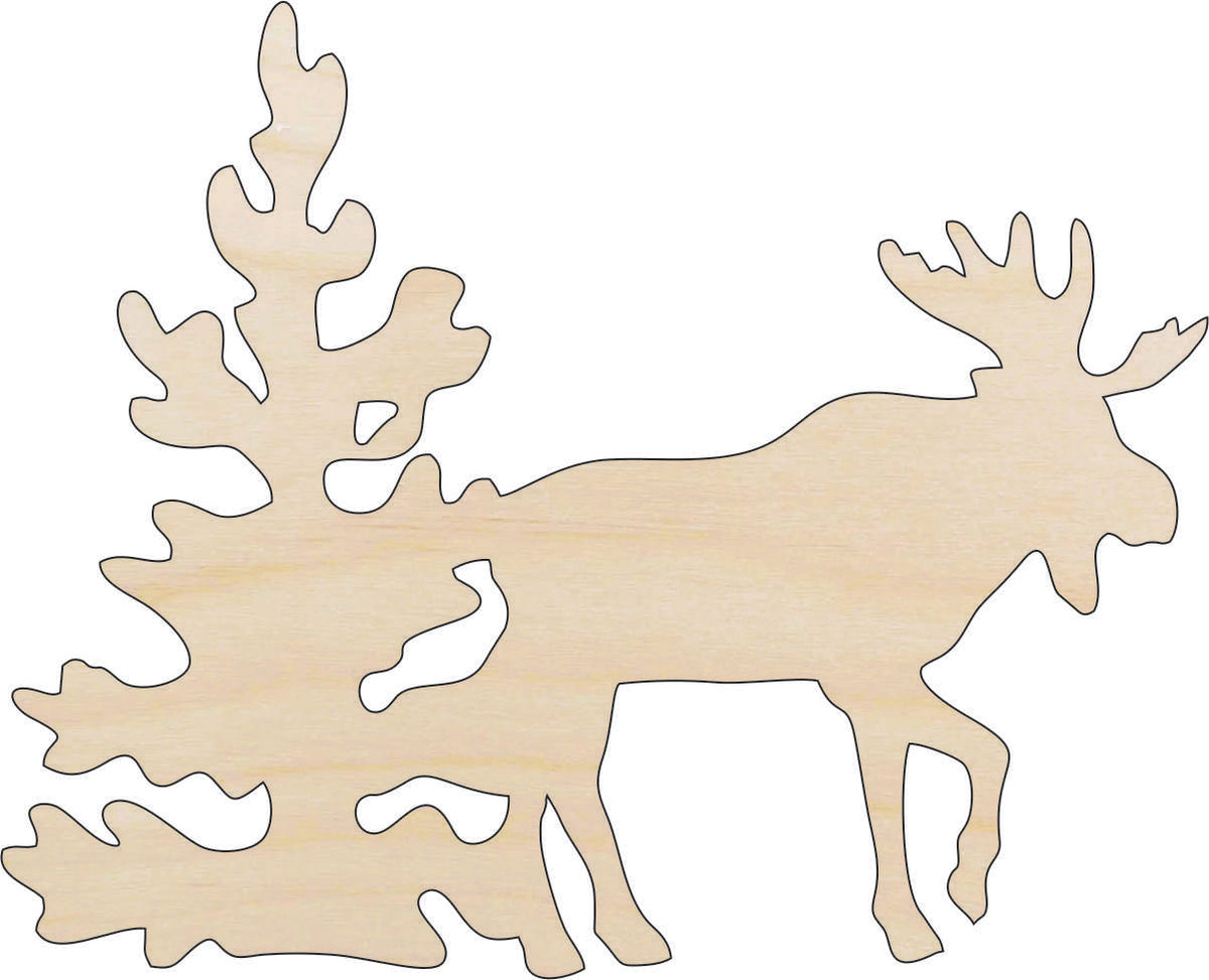 Scene Moose - Laser Cut Out Unfinished Wood Craft Shape MUS2 Scene Moose - Laser Cut Out Unfinished Wood Craft Shape MUS2