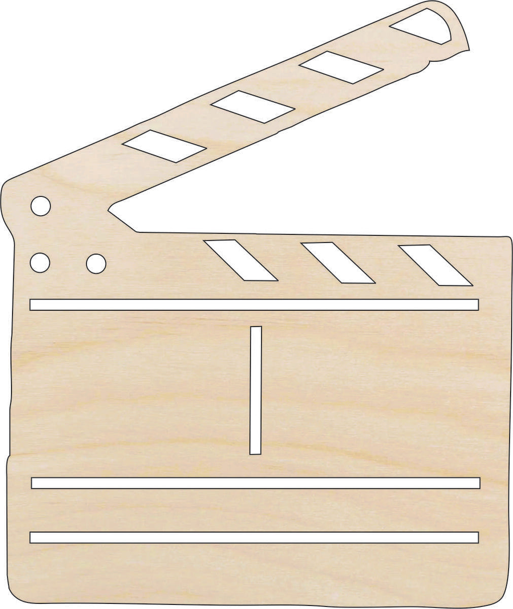 Movie Clapboard - Laser Cut Out Unfinished Wood Craft Shape MVE11 Movie Clapboard - Laser Cut Out Unfinished Wood Craft Shape MVE11