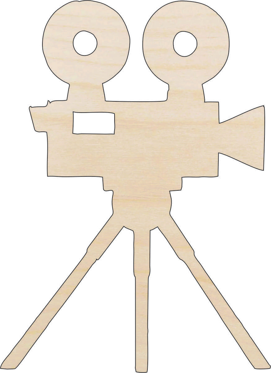 Movie Camera - Laser Cut Out Unfinished Wood Craft Shape MVE5 Movie Camera - Laser Cut Out Unfinished Wood Craft Shape MVE5