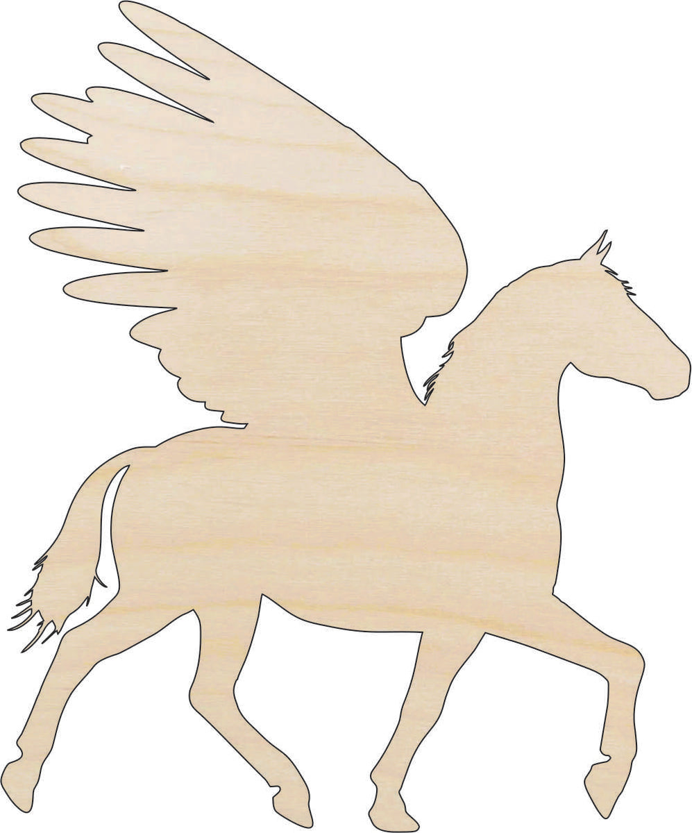 Horse Pegasus - Laser Cut Out Unfinished Wood Craft Shape MYTH106 Horse Pegasus - Laser Cut Out Unfinished Wood Craft Shape MYTH106