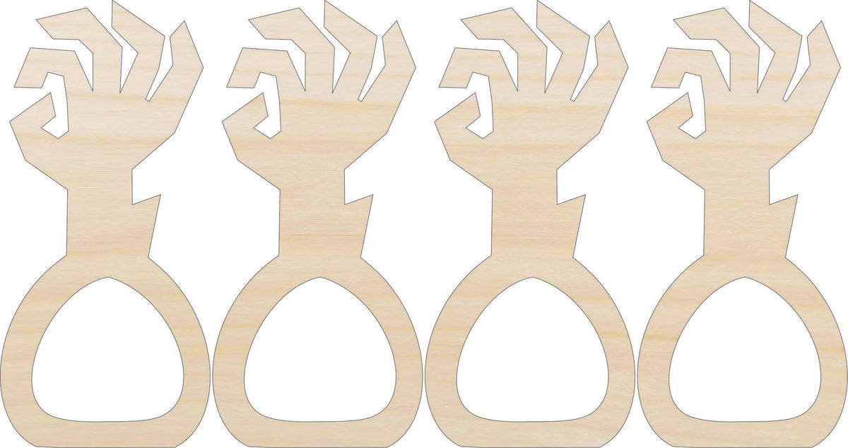 Napkin Rings Zombie Unfinished Laser Cut Wood  Set of 4 - NPKN12