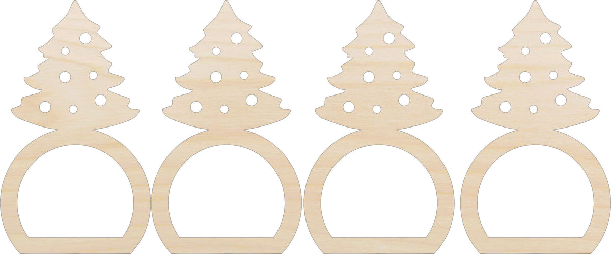 Napkin Rings Tree Unfinished Laser Cut Wood Set of 4 - NPKN64 Napkin Rings Tree Unfinished Laser Cut Wood Set of 4 - NPKN64