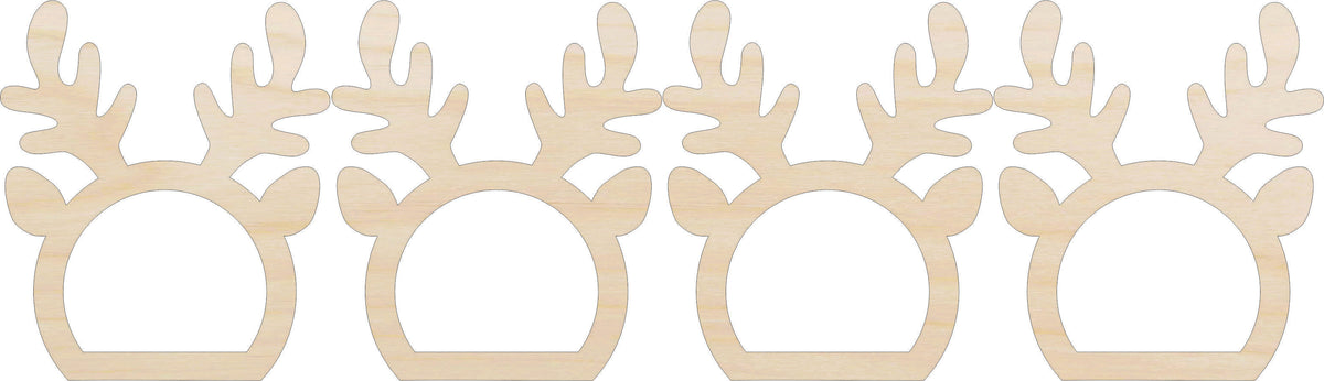 Napkin Rings Antler Unfinished Laser Cut Wood Set of 4 - NPKN65 Napkin Rings Antler Unfinished Laser Cut Wood Set of 4 - NPKN65
