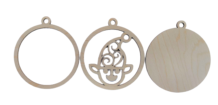3D Ornament Elf 3 Pieces Laser Cut Out Unfinished ORN102 3D Ornament Elf 3 Pieces Laser Cut Out Unfinished ORN102