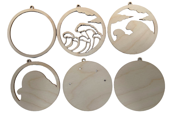 3D Ornament Ocean 6 Pieces Laser Cut Out Unfinished ORN11 3D Ornament Ocean 6 Pieces Laser Cut Out Unfinished ORN11