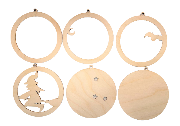 3D Ornament Witch 6 Pieces Laser Cut Out Unfinished ORN12 3D Ornament Witch 6 Pieces Laser Cut Out Unfinished ORN12