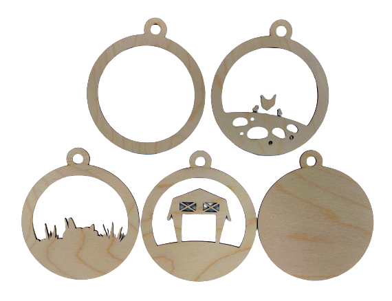 3D Ornament Bird 5 Pieces Laser Cut Out Unfinished ORN130