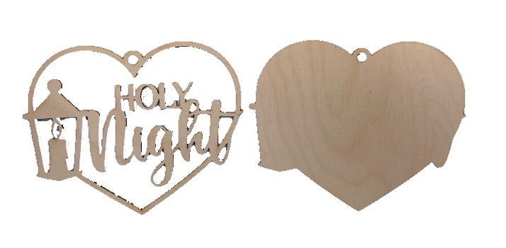 3D Ornament Holy Night 2 Pieces Laser Cut Out Unfinished ORN149 3D Ornament Holy Night 2 Pieces Laser Cut Out Unfinished ORN149