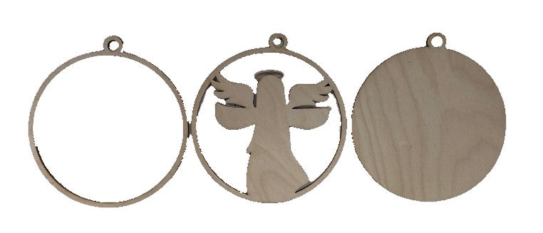3D Ornament Angel 3 Pieces Laser Cut Out Unfinished ORN155 3D Ornament Angel 3 Pieces Laser Cut Out Unfinished ORN155