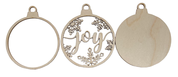 3D Ornament Joy 3 Pieces Laser Cut Out Unfinished ORN17 3D Ornament Joy 3 Pieces Laser Cut Out Unfinished ORN17