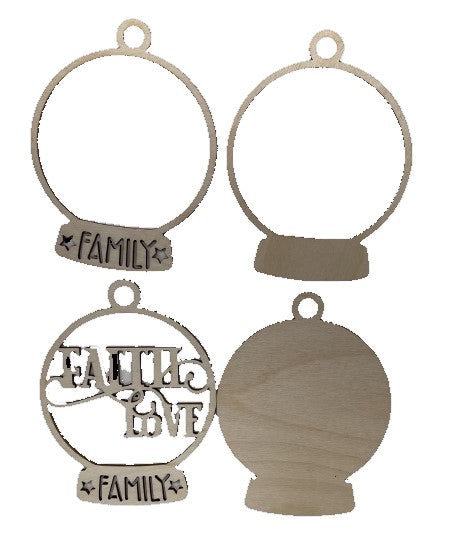 3D Ornament Faith Love 4 Pieces Laser Cut Out Unfinished ORN185 3D Ornament Faith Love 4 Pieces Laser Cut Out Unfinished ORN185