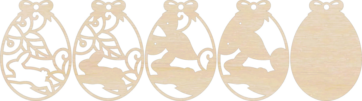 3D Ornament Bunny 5 Pieces Laser Cut Out Unfinished ORN194 3D Ornament Bunny 5 Pieces Laser Cut Out Unfinished ORN194