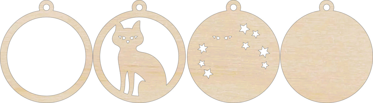 3D Ornament Cat 4 Pieces Laser Cut Out Unfinished ORN226 3D Ornament Cat 4 Pieces Laser Cut Out Unfinished ORN226