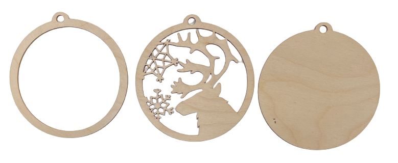 3D Ornament Deer 3 Pieces Laser Cut Out Unfinished ORN24 3D Ornament Deer 3 Pieces Laser Cut Out Unfinished ORN24