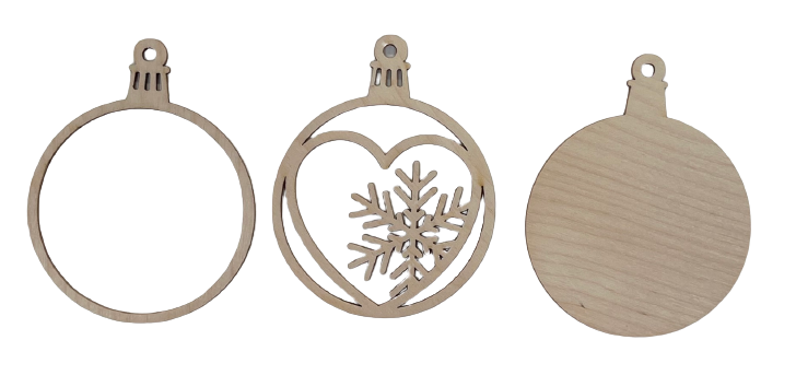 3D Ornament Heart 3 Pieces Laser Cut Out Unfinished ORN31 3D Ornament Heart 3 Pieces Laser Cut Out Unfinished ORN31