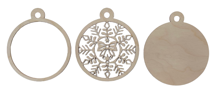 3D Ornament Bow 3 Pieces Laser Cut Out Unfinished ORN33 3D Ornament Bow 3 Pieces Laser Cut Out Unfinished ORN33