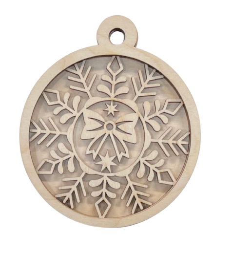 3D Ornament Bow 3 Pieces Laser Cut Out Unfinished ORN33 3D Ornament Bow 3 Pieces Laser Cut Out Unfinished ORN33