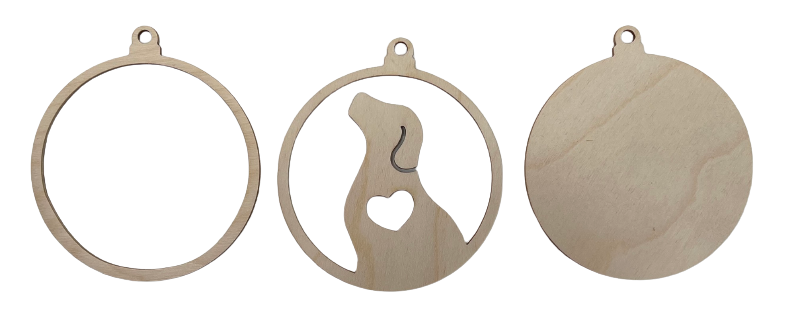 3D Ornament Dog 3 Pieces Laser Cut Out Unfinished ORN51 3D Ornament Dog 3 Pieces Laser Cut Out Unfinished ORN51