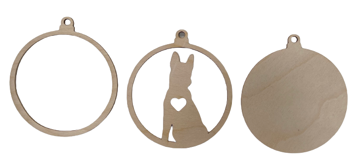 3D Ornament Dog 3 Pieces Laser Cut Out Unfinished ORN54 3D Ornament Dog 3 Pieces Laser Cut Out Unfinished ORN54