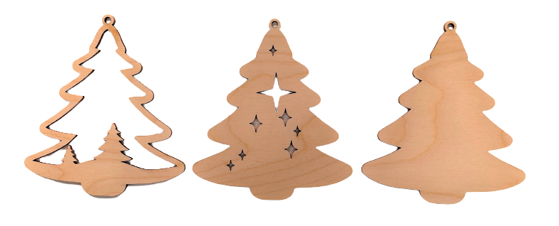 3D Ornament Tree 3 Pieces Laser Cut Out Unfinished ORN134 3D Ornament Tree 3 Pieces Laser Cut Out Unfinished ORN134