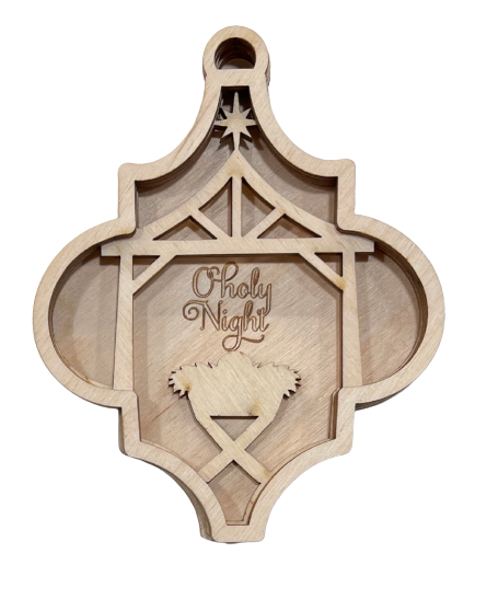 3D Ornament Nativity 4 Pieces Laser Cut Out Unfinished ORN5 3D Ornament Nativity 4 Pieces Laser Cut Out Unfinished ORN5