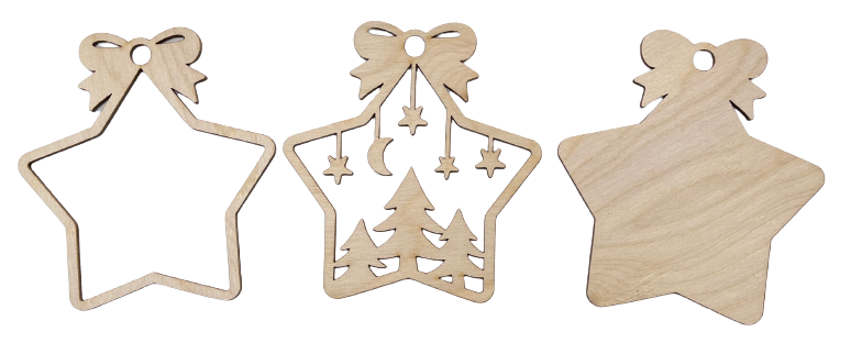 3D Ornament Tree 3 Pieces Laser Cut Out Unfinished ORN7 3D Ornament Tree 3 Pieces Laser Cut Out Unfinished ORN7