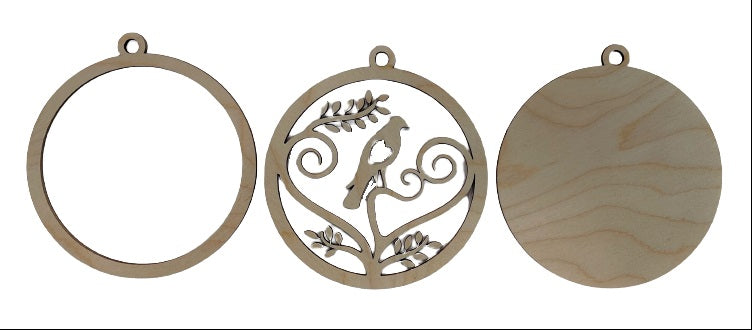 3D Ornament Bird 3 Pieces Laser Cut Out Unfinished ORN94 3D Ornament Bird 3 Pieces Laser Cut Out Unfinished ORN94