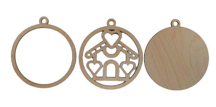 3D Ornament Gingerbread House 3 Pieces Laser Cut Out Unfinished ORN98 3D Ornament Gingerbread House 3 Pieces Laser Cut Out Unfinished ORN98