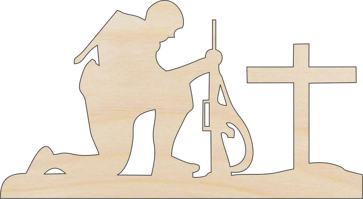 Scene Man Praying - Laser Cut Out Unfinished Wood Craft Shape PPL153 Scene Man Praying - Laser Cut Out Unfinished Wood Craft Shape PPL153