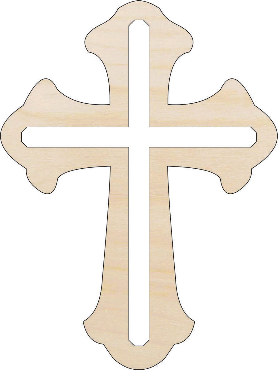 Cross - Laser Cut Out Unfinished Wood Craft Shape REL79 Cross - Laser Cut Out Unfinished Wood Craft Shape REL79