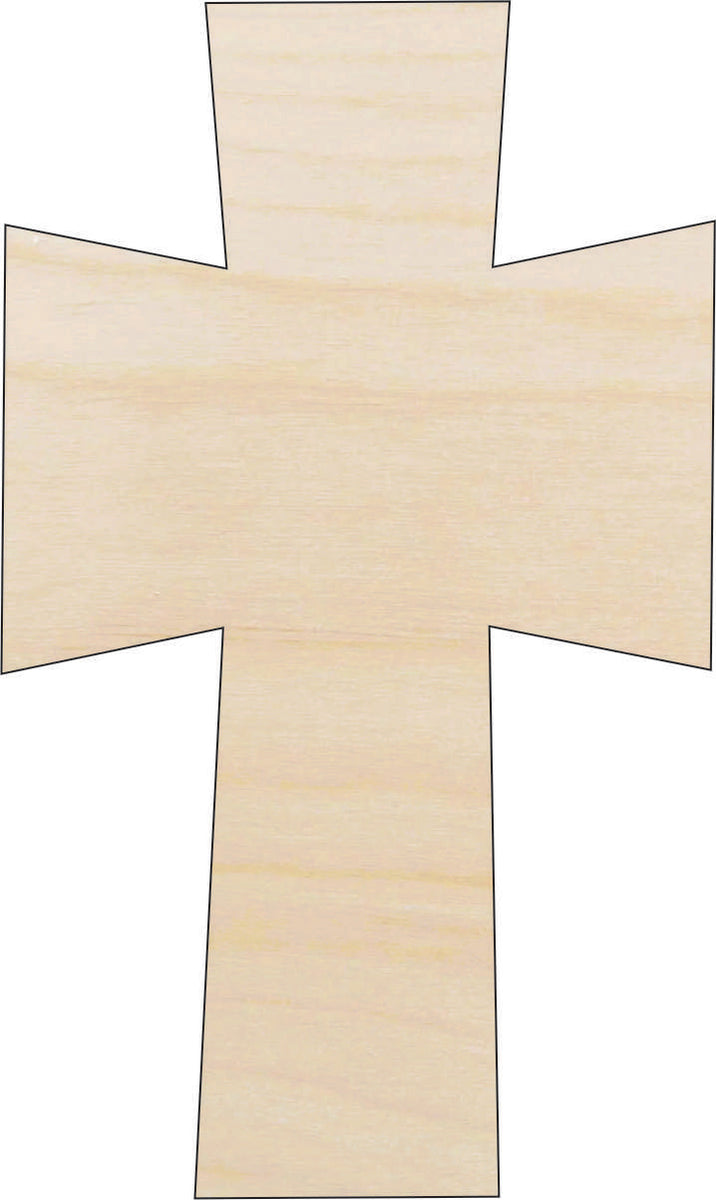 Cross - Laser Cut Out Unfinished Wood Craft Shape REL7 Cross - Laser Cut Out Unfinished Wood Craft Shape REL7