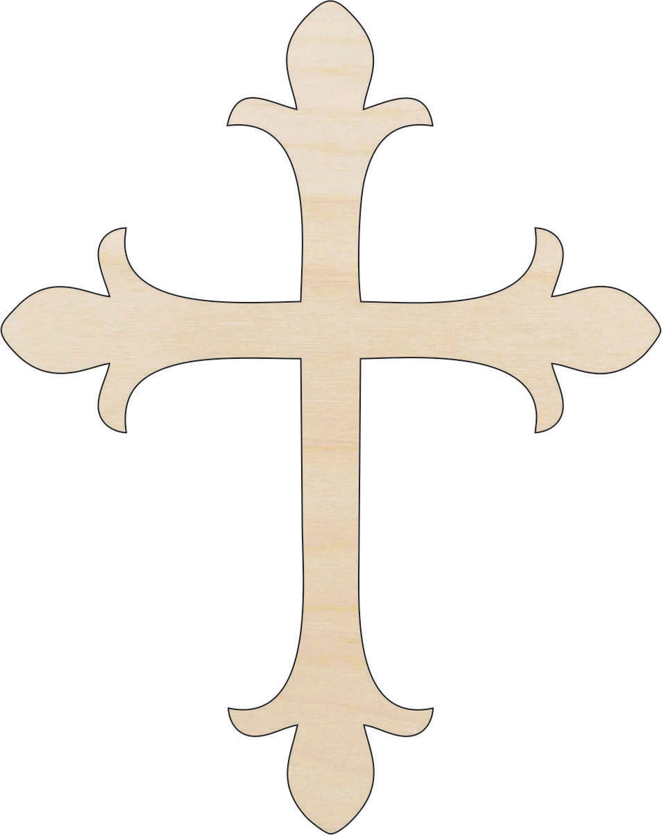 Cross - Laser Cut Out Unfinished Wood Craft Shape REL8 Cross - Laser Cut Out Unfinished Wood Craft Shape REL8