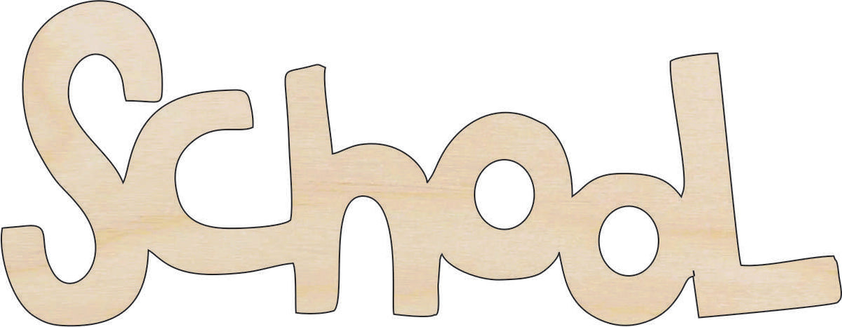 Word School - Laser Cut Out Unfinished Wood Craft Shape SCL17 Word School - Laser Cut Out Unfinished Wood Craft Shape SCL17