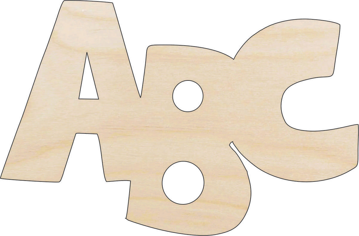 Word ABC - Laser Cut Out Unfinished Wood Craft Shape SCL19 Word ABC - Laser Cut Out Unfinished Wood Craft Shape SCL19
