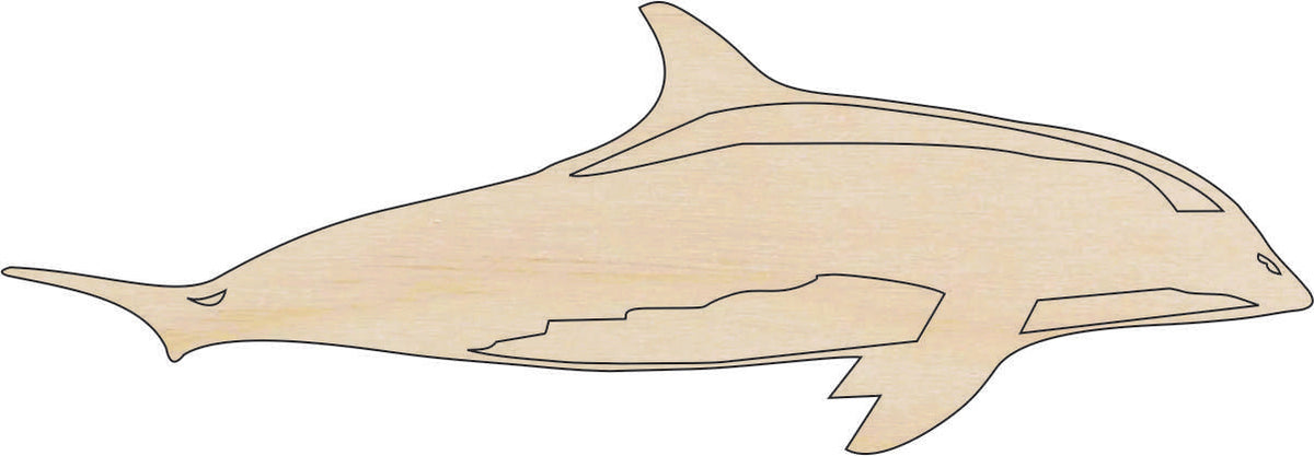 Dolphin - Laser Cut Out Unfinished Wood Craft Shape SEA100