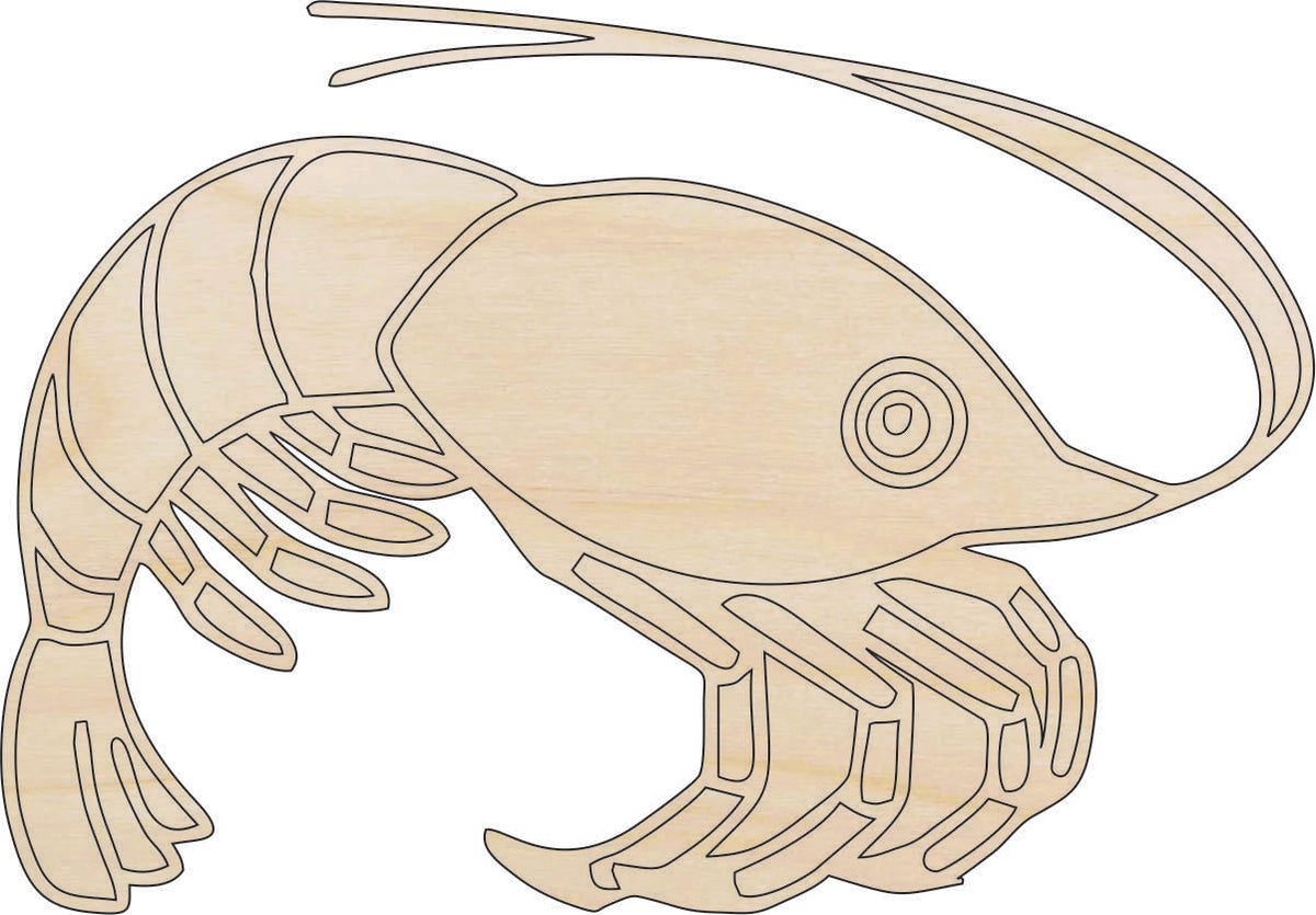 Shrimp - Laser Cut Out Unfinished Wood Craft Shape SEA61 Shrimp - Laser Cut Out Unfinished Wood Craft Shape SEA61
