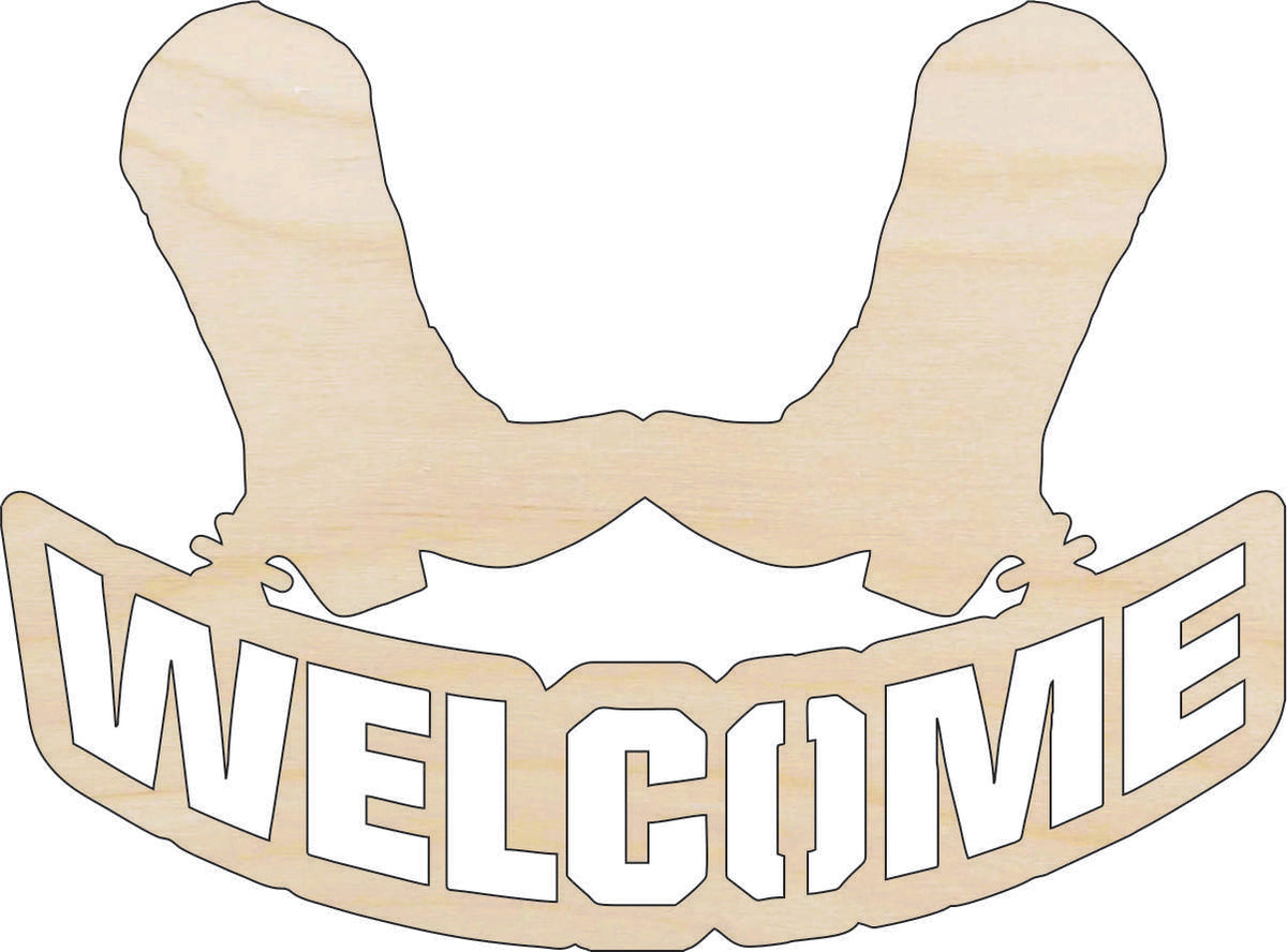 Sign Welcome Cowboy - Laser Cut Out Unfinished Wood Craft Shape SGN47 Sign Welcome Cowboy - Laser Cut Out Unfinished Wood Craft Shape SGN47