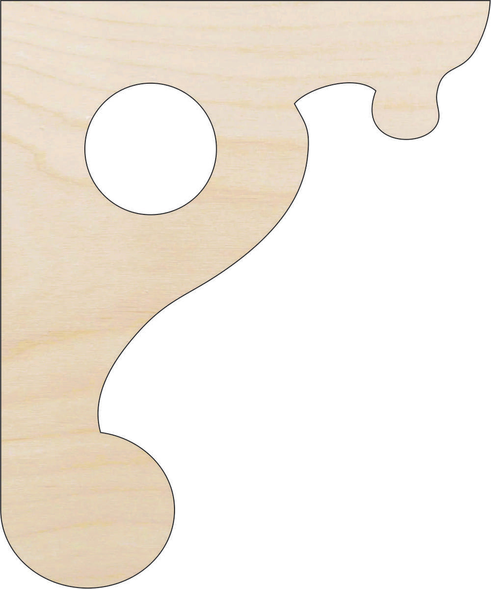 Shelf Bracket - Laser Cut Out Unfinished Wood Craft Shape SHLF4 Shelf Bracket - Laser Cut Out Unfinished Wood Craft Shape SHLF4