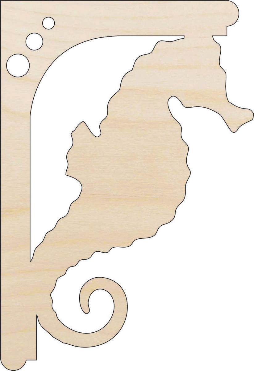 Shelf Bracket Seahorse - Laser Cut Out Unfinished Wood Craft Shape SHLF5 Shelf Bracket Seahorse - Laser Cut Out Unfinished Wood Craft Shape SHLF5
