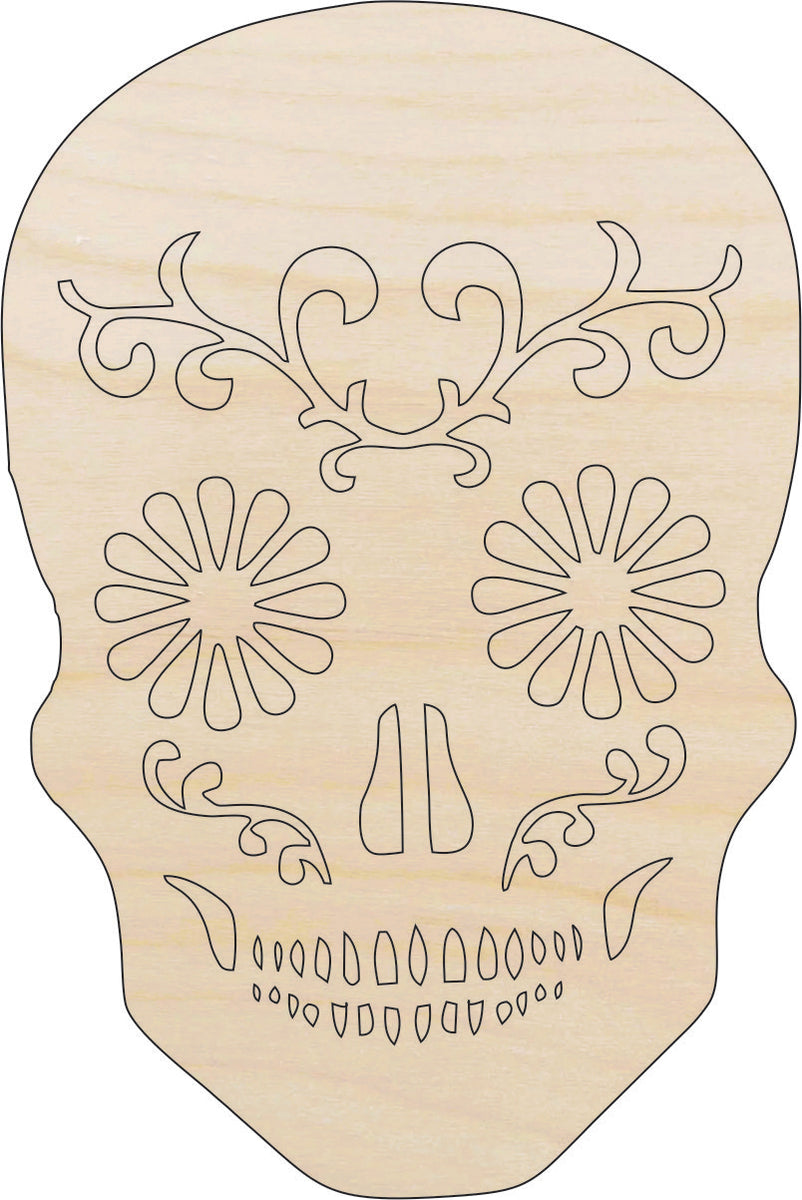 Skull - Laser Cut Out Unfinished Wood Craft Shape SKL30 Skull - Laser Cut Out Unfinished Wood Craft Shape SKL30