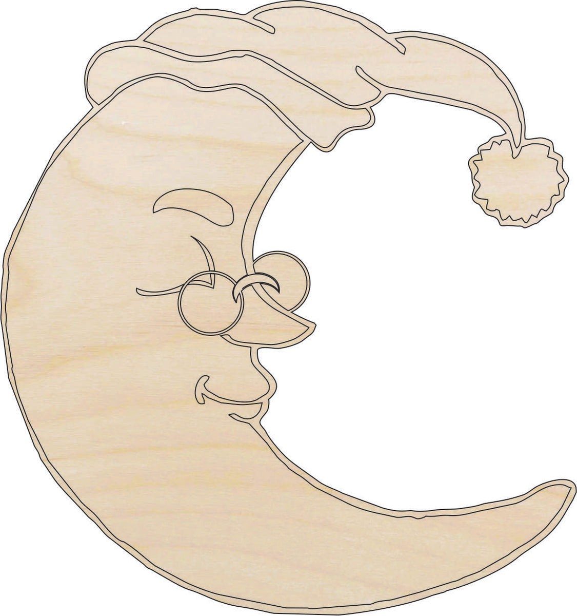 Moon - Laser Cut Out Unfinished Wood Craft Shape SKY20 Moon - Laser Cut Out Unfinished Wood Craft Shape SKY20