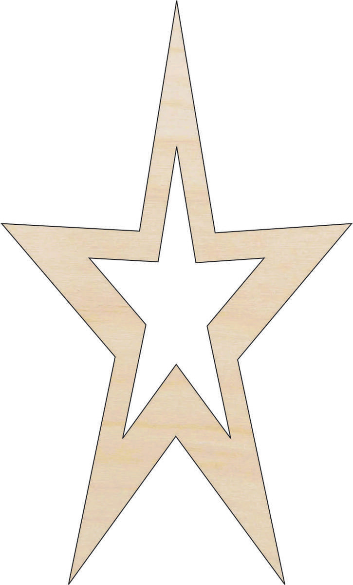 Star - Laser Cut Out Unfinished Wood Craft Shape SKY27 Star - Laser Cut Out Unfinished Wood Craft Shape SKY27