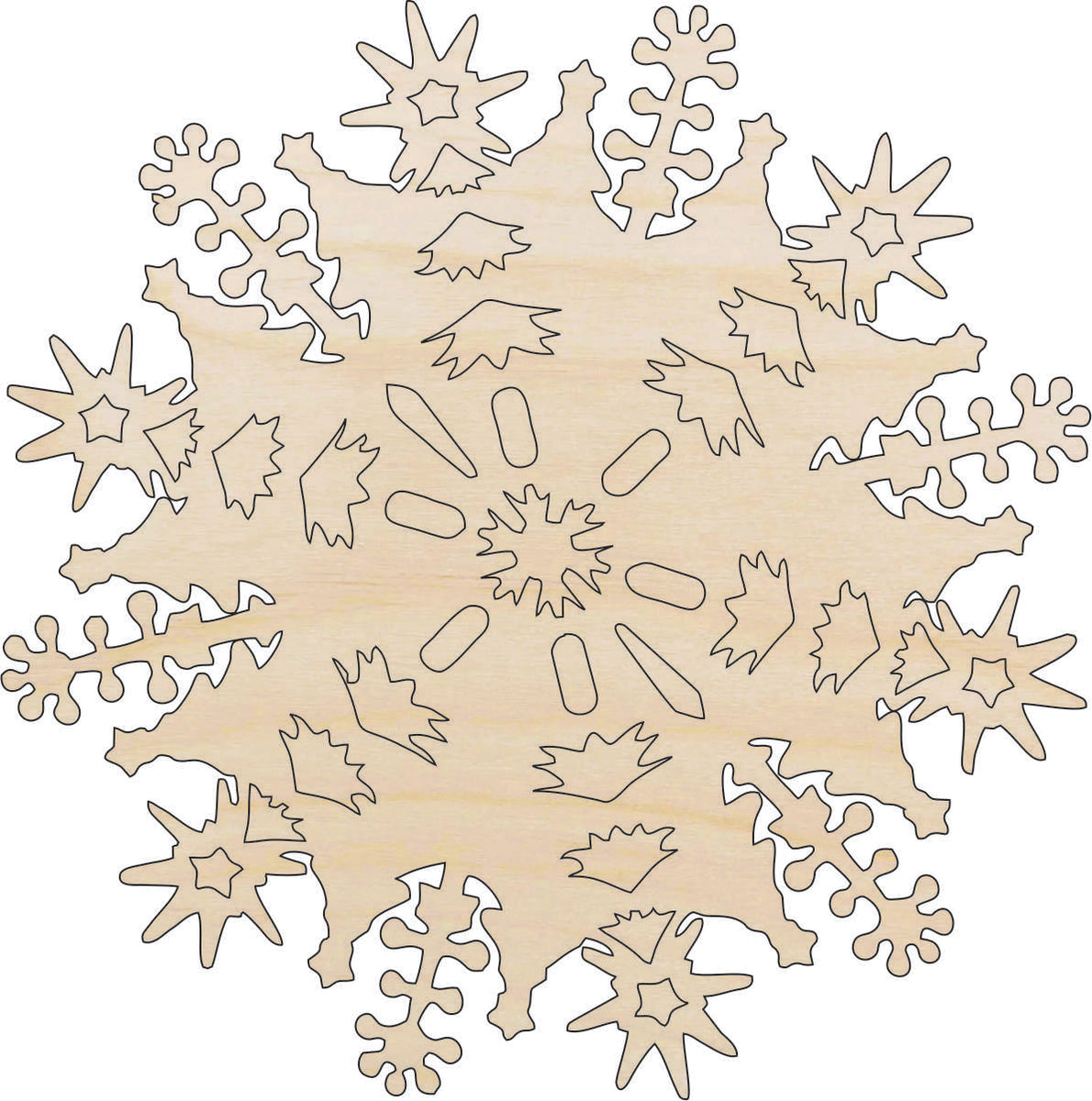 Snowflake - Laser Cut Out Unfinished Wood Craft Shape SNW2 Snowflake - Laser Cut Out Unfinished Wood Craft Shape SNW2