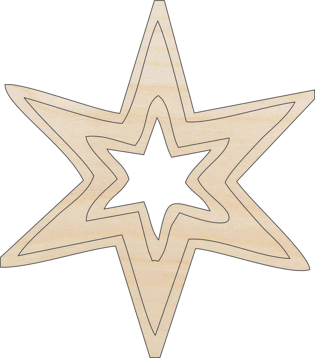 Snowflake - Laser Cut Out Unfinished Wood Craft Shape SNW48 Snowflake - Laser Cut Out Unfinished Wood Craft Shape SNW48