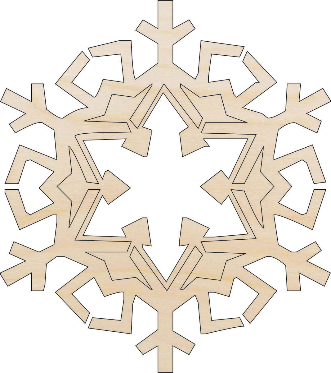 Snowflake - Laser Cut Out Unfinished Wood Craft Shape SNW52 Snowflake - Laser Cut Out Unfinished Wood Craft Shape SNW52