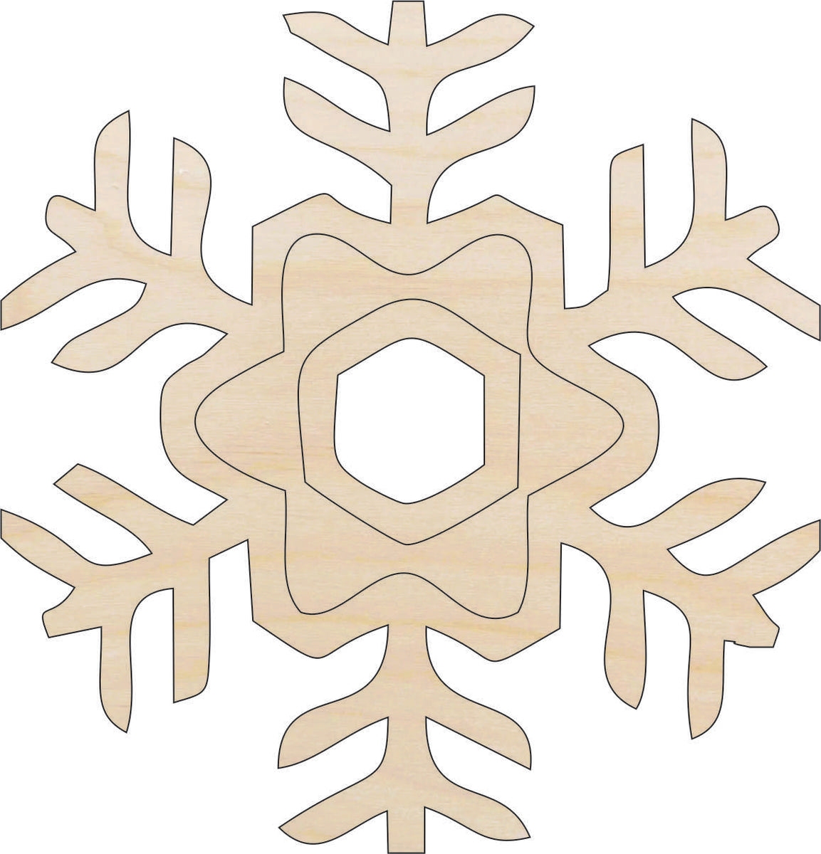 Snowflake - Laser Cut Out Unfinished Wood Craft Shape SNW55 Snowflake - Laser Cut Out Unfinished Wood Craft Shape SNW55